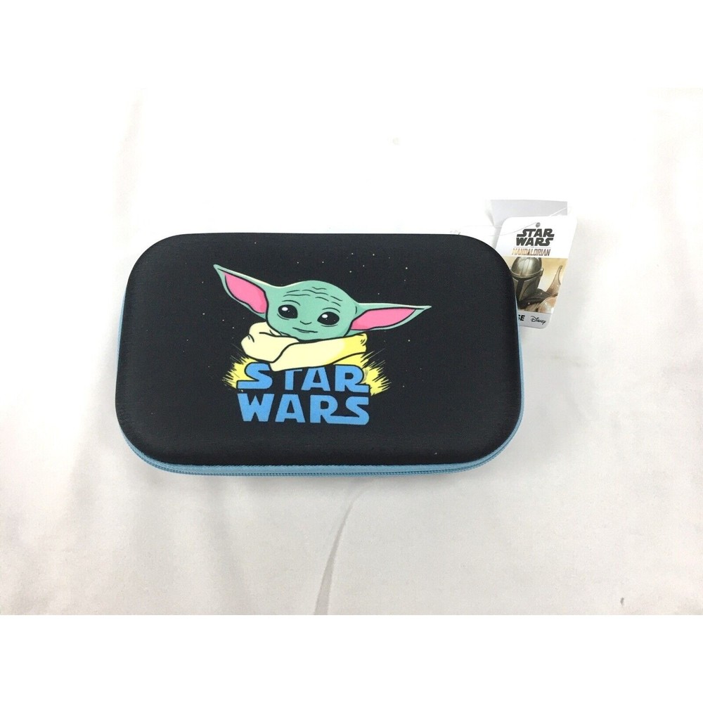 Star Wars Yoda Child Mandalorian Black Molded Pencil Case‎ Zippered School